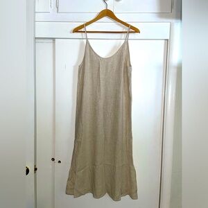 Carly Jean Parsons Dress Linen/Cotton Blend Cream Size Small